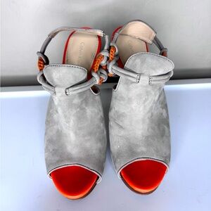 Calvin Klein gray suede heels